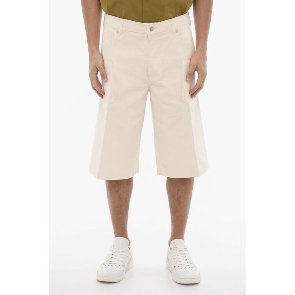 Stretch Denim Loose Fit Bermuda Shorts
